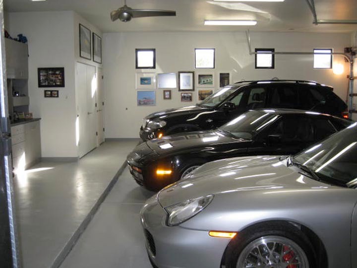 Oversized 3 Car Garage with Storage Closets